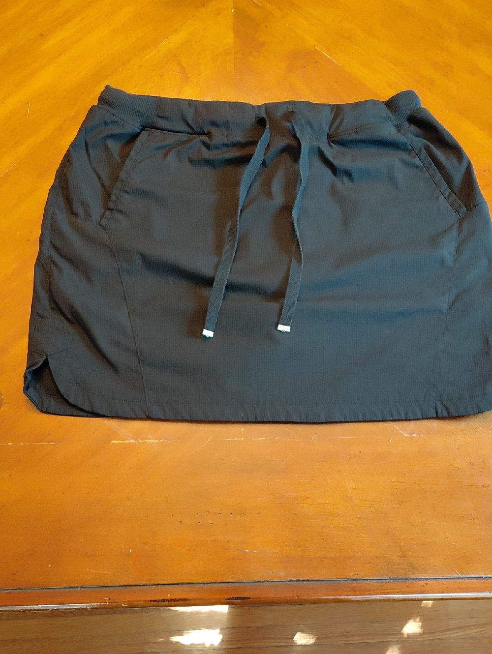 Te Verde Black Athletic Skort with Drawstring